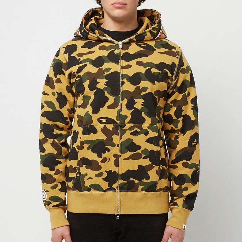 OBO  BAPE Cloro Camo Shark Full Zip Hoodie Yellow