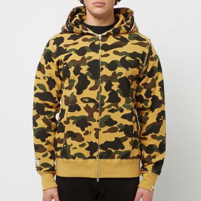 OBO  BAPE Cloro Camo Shark Full Zip Hoodie Yellow 02