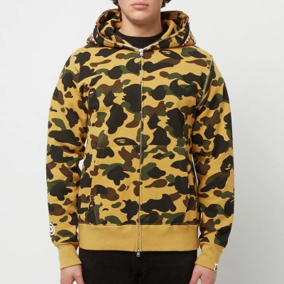 OBO  BAPE Cloro Camo Shark Full Zip Hoodie Yellow 02