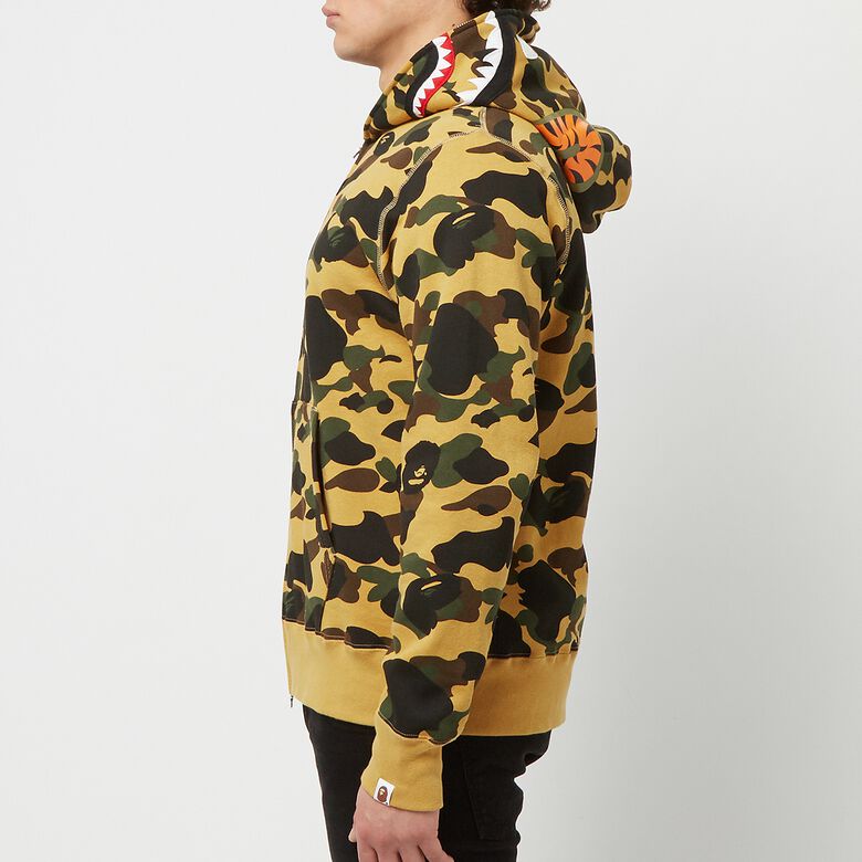 OBO  BAPE Cloro Camo Shark Full Zip Hoodie Yellow