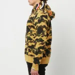 OBO  BAPE Cloro Camo Shark Full Zip Hoodie Yellow
