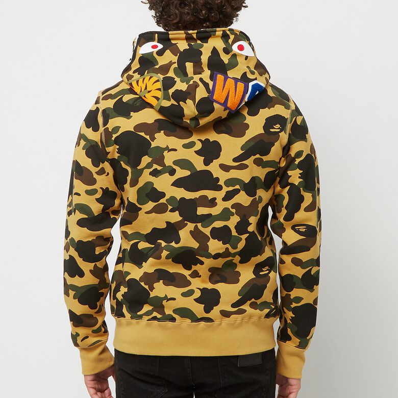 OBO  BAPE Cloro Camo Shark Full Zip Hoodie Yellow
