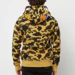 OBO  BAPE Cloro Camo Shark Full Zip Hoodie Yellow