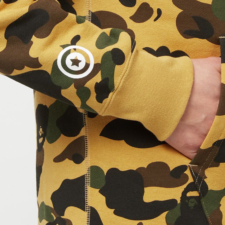 OBO  BAPE Cloro Camo Shark Full Zip Hoodie Yellow