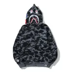 OBO BAPE Color Camo Shark Zip Hoodie Black