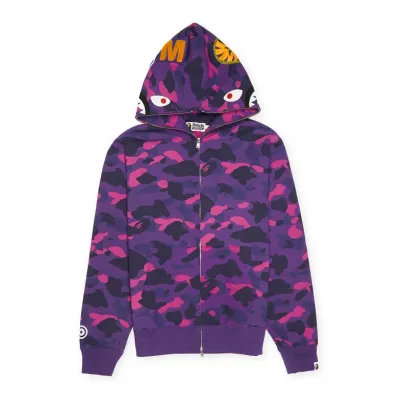 OBO  BAPE Color Camo Shark Zip Hoodie Purple 01