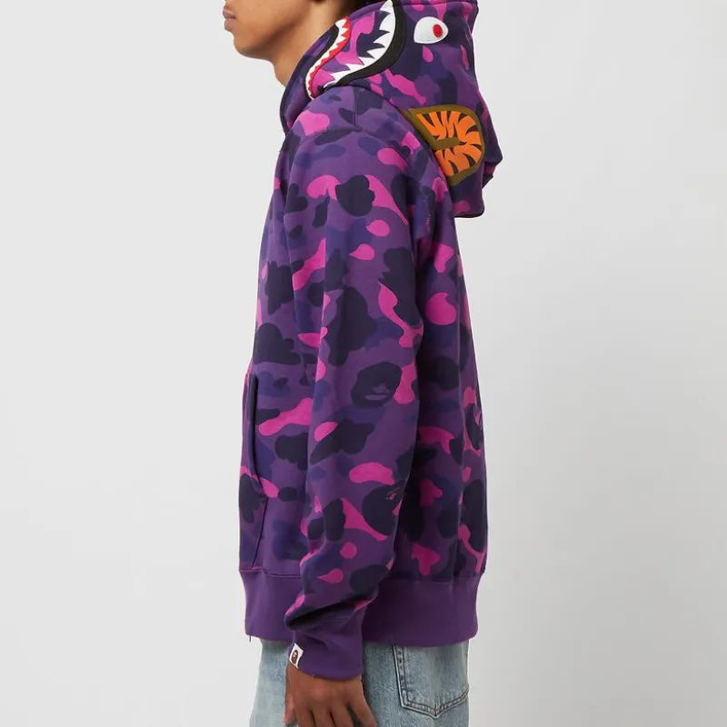 OBO  BAPE Color Camo Shark Zip Hoodie Purple