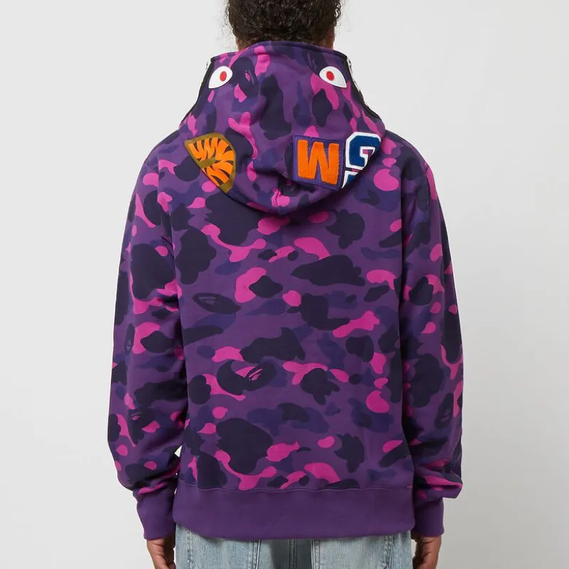 OBO  BAPE Color Camo Shark Zip Hoodie Purple
