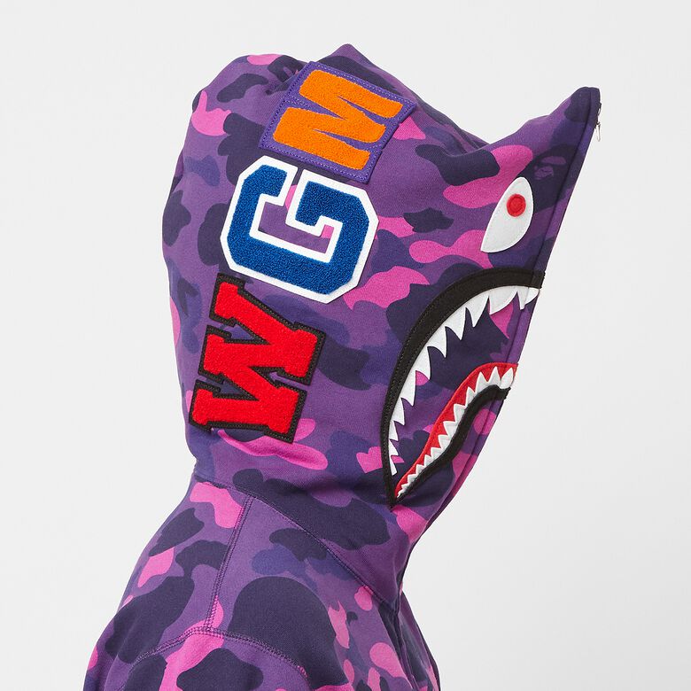 OBO  BAPE Color Camo Shark Zip Hoodie Purple
