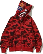 OBO  BAPE Color Camo Shark Zip Hoodie Red0