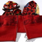 OBO  BAPE Color Camo Shark Zip Hoodie Red2