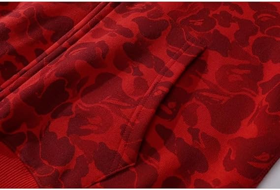 OBO  BAPE Color Camo Shark Zip Hoodie Red