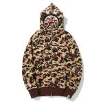 OBO  BAPE Cookie Camo 2 Shark Full Zip Hoodie Brown
