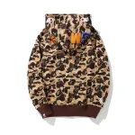 OBO  BAPE Cookie Camo 2 Shark Full Zip Hoodie Brown