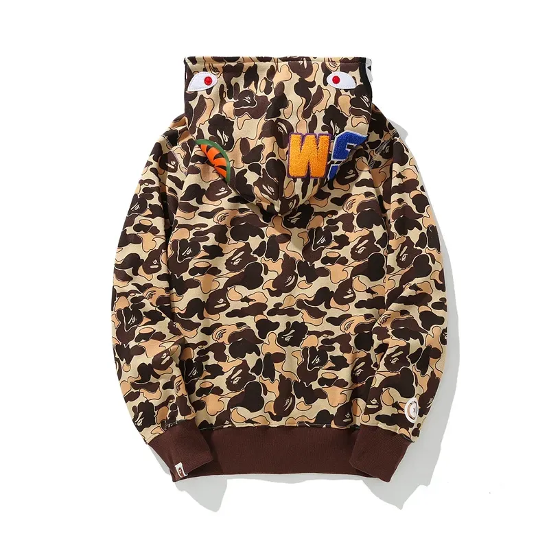 OBO  BAPE Cookie Camo 2 Shark Full Zip Hoodie Brown