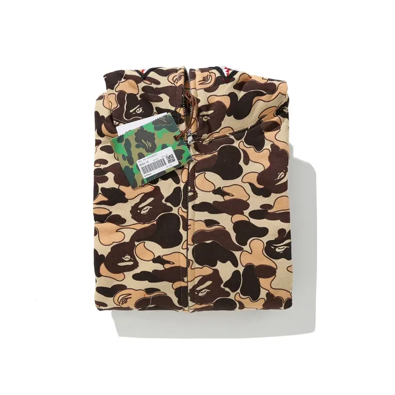 OBO  BAPE Cookie Camo 2 Shark Full Zip Hoodie Brown