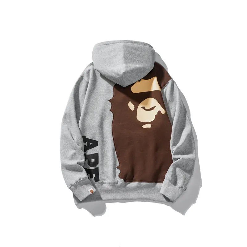 OBO  BAPE Giant Ape Head Hoodie Grey