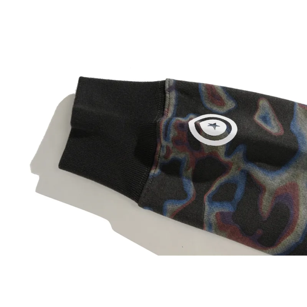 Obo Pattern OBO BAPE Honeycomb Transformation Camouflage Shark Hoodie Black ...