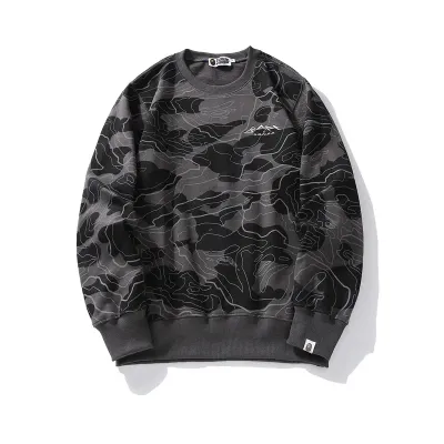 OBO  BAPE LAYERED LINE CAMO CREWNECK Black 01