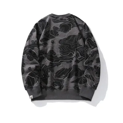OBO  BAPE LAYERED LINE CAMO CREWNECK Black 02