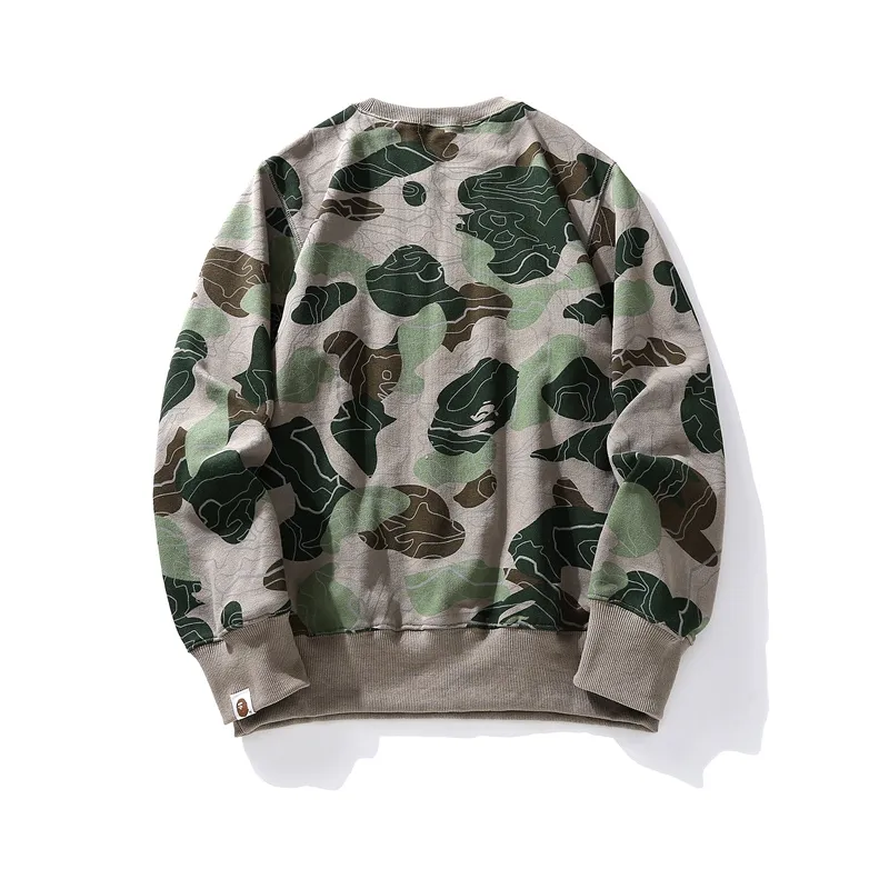 OBO  BAPE LAYERED LINE CAMO CREWNECK Khaki