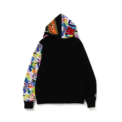 OBO  BAPE Multicolor Camouflage Shark Hoodie Black 02