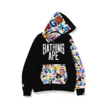 OBO  BAPE Multicolor Camouflage Shark Hoodie Black
