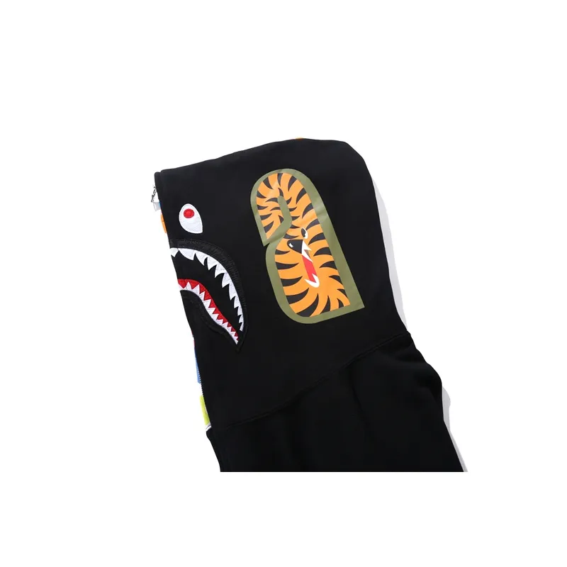 OBO  BAPE Multicolor Camouflage Shark Hoodie Black