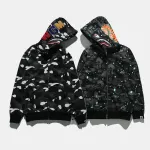 OBO  BAPE Space Camo Shark WGM Full-Zip Hoodie Black