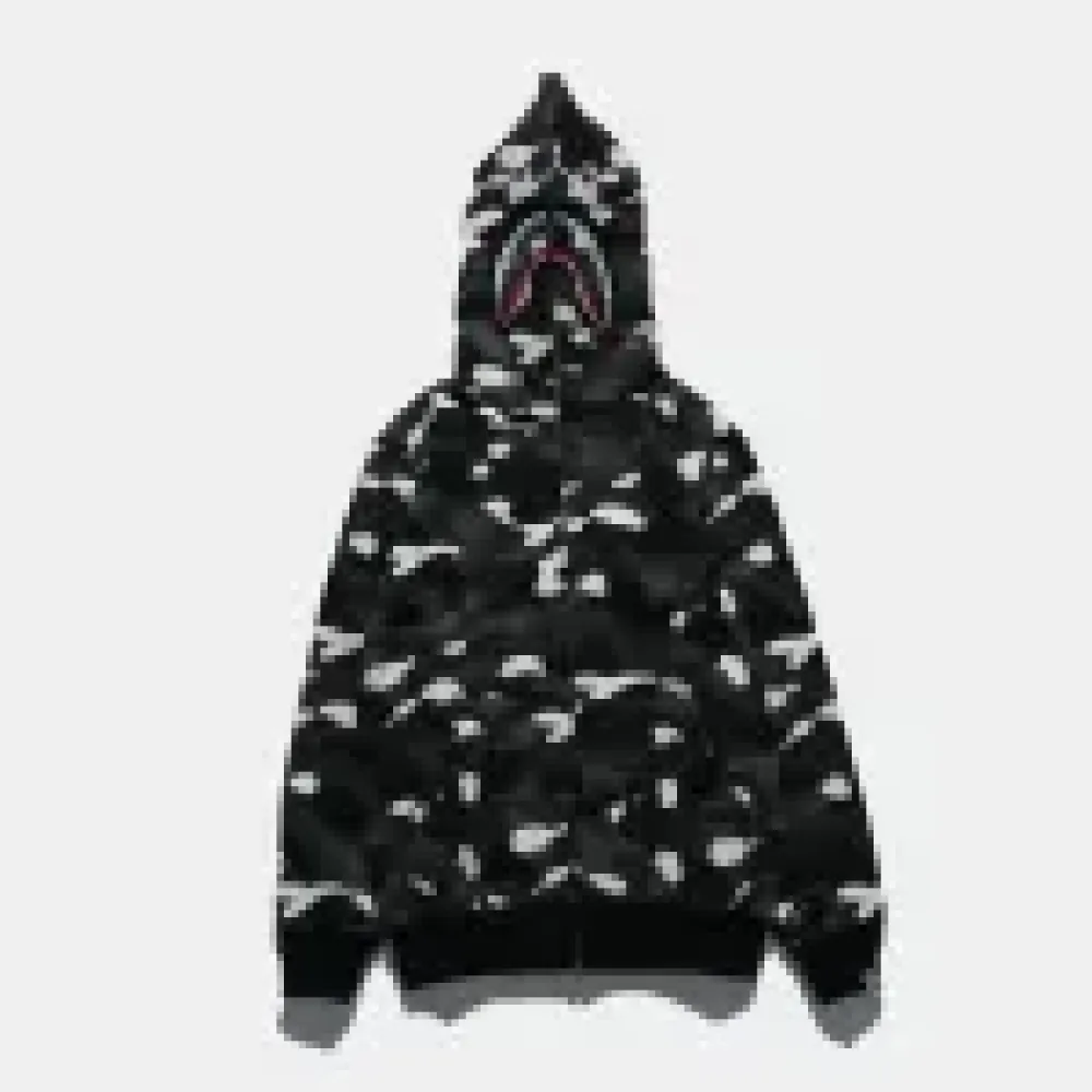 OBO  BAPE Space Camo Shark WGM Full-Zip Hoodie Black