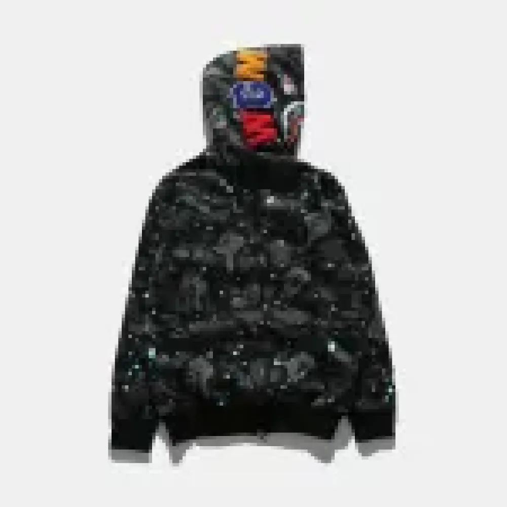 OBO  BAPE Space Camo Shark WGM Full-Zip Hoodie Black