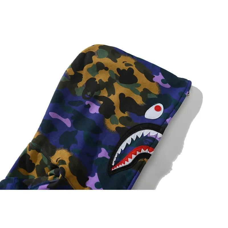 OBO  BAPE x Heron Preston Mix 1st Camo Shark Relaxed Fit Full Zip Hoodie Purple