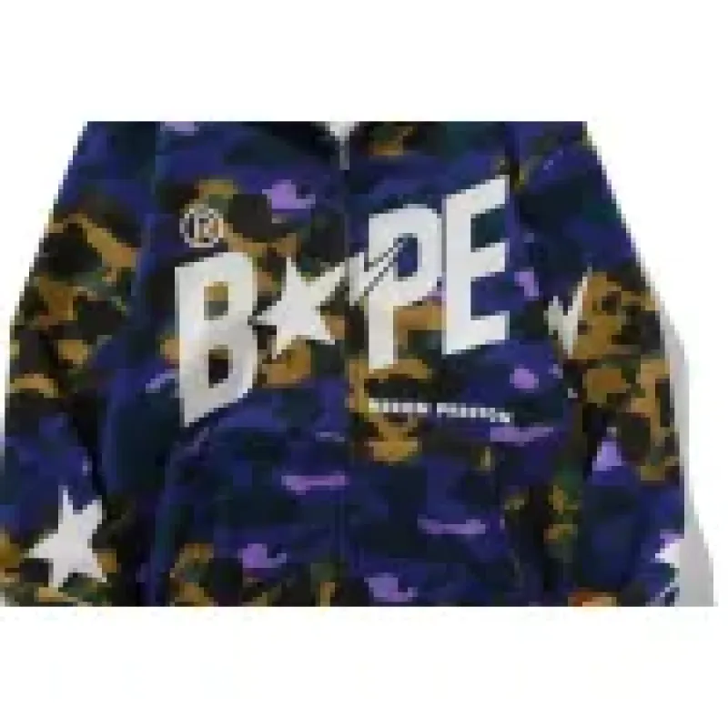 OBO  BAPE x Heron Preston Mix 1st Camo Shark Relaxed Fit Full Zip Hoodie Purple