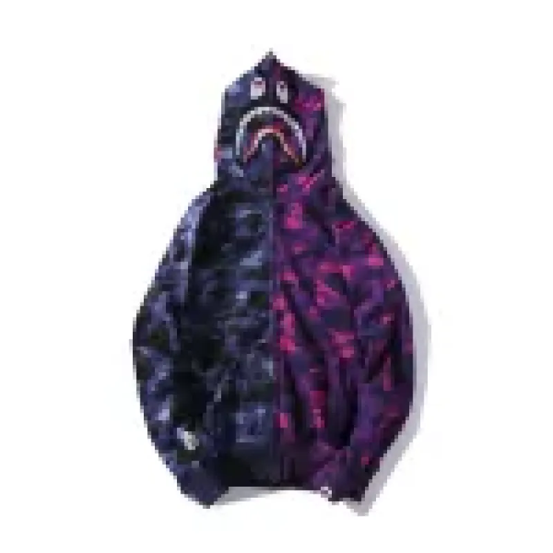 OBO BAPE Color Camo 1/2 Shark Full Zip Hoodie Navy Camo