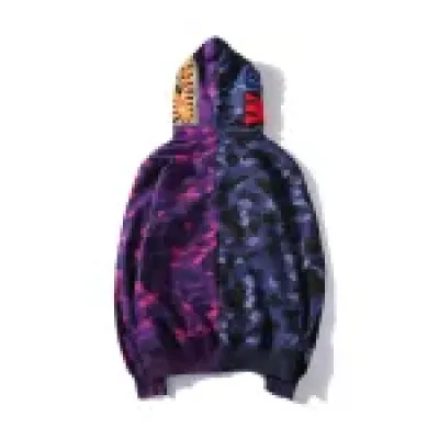 OBO BAPE Color Camo 1/2 Shark Full Zip Hoodie Navy Camo 02