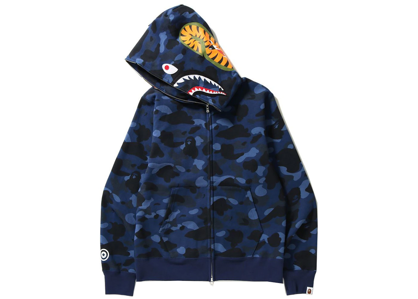 OBO BAPE COLOR CAMO SHARK ZIP HOODIE NAVY