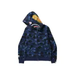 OBO BAPE COLOR CAMO SHARK ZIP HOODIE NAVY