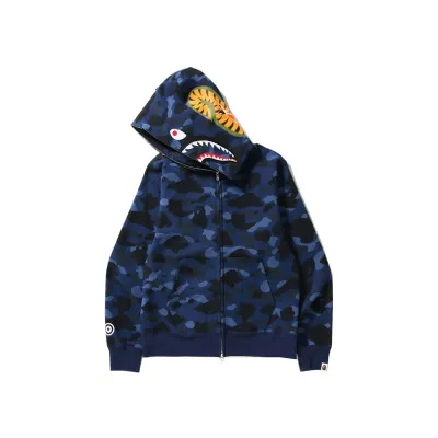 OBO BAPE COLOR CAMO SHARK ZIP HOODIE NAVY 02