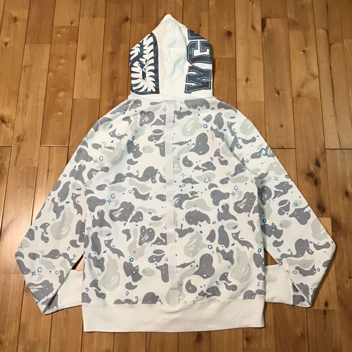 OBO BAPE Space Camo Shark Full Zip Hoodie White