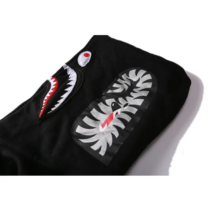 OBO BAPE Space Camo Shark WGM Full-Zip Spliced Hoodie Black & White