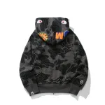 OBO   BAPE Layered Line Camo Shark Full Zip Hoodie Black & Beige