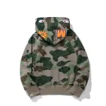 OBO   BAPE Layered Line Camo Shark Full Zip Hoodie Black & Beige