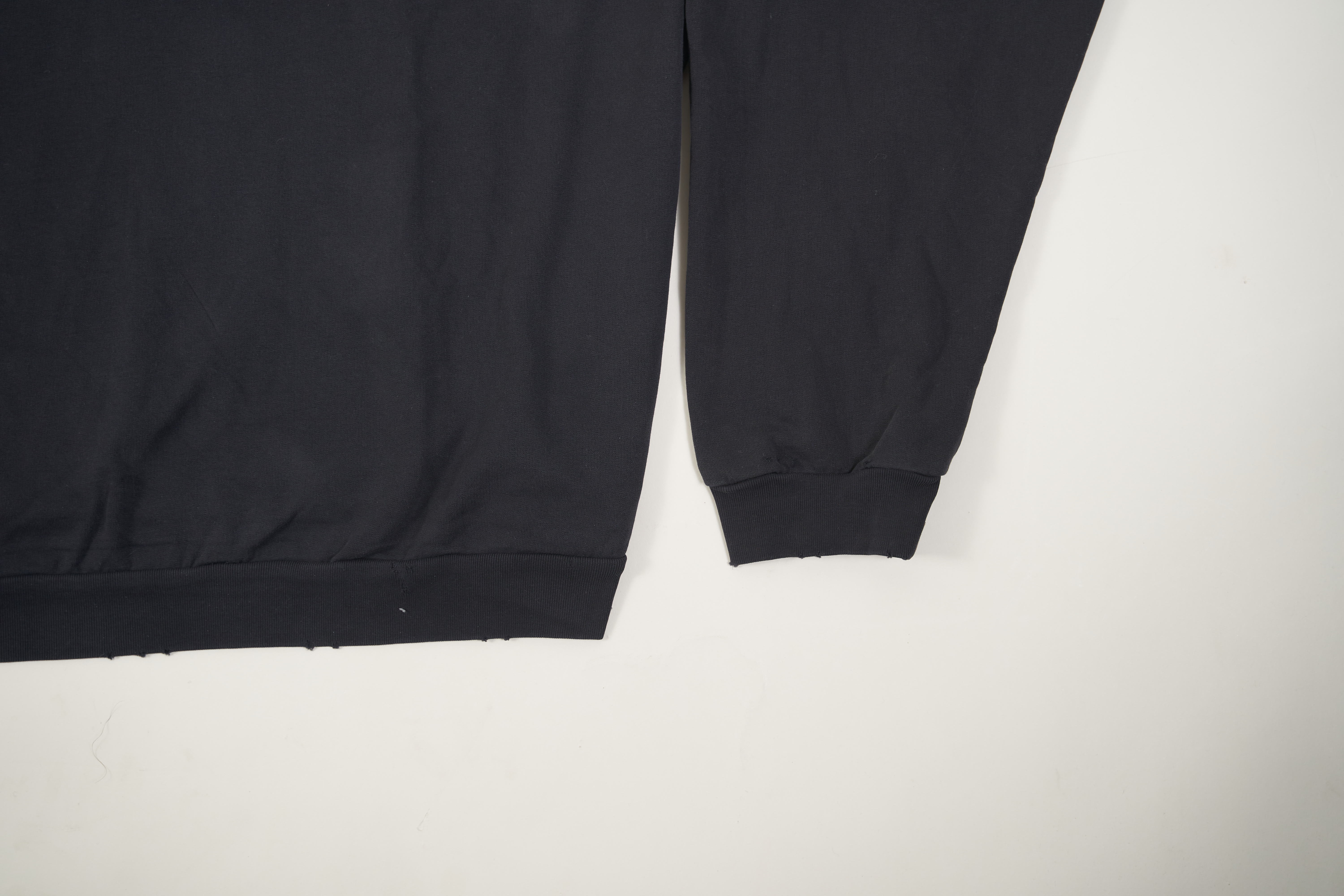 OBO  Pierced Round Sweatshirt Oversized in Black Faded