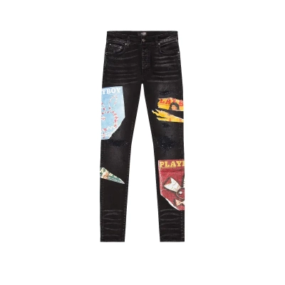 OBO AMIRI Playboy Magazine Skinny JeanAged Black 01
