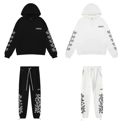 OBO Amiri Skull and Cross Arm Print Hoodie & Sweatpant Set 01