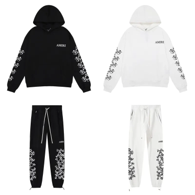 OBO Amiri Skull and Cross Arm Print Hoodie & Sweatpant Set 01