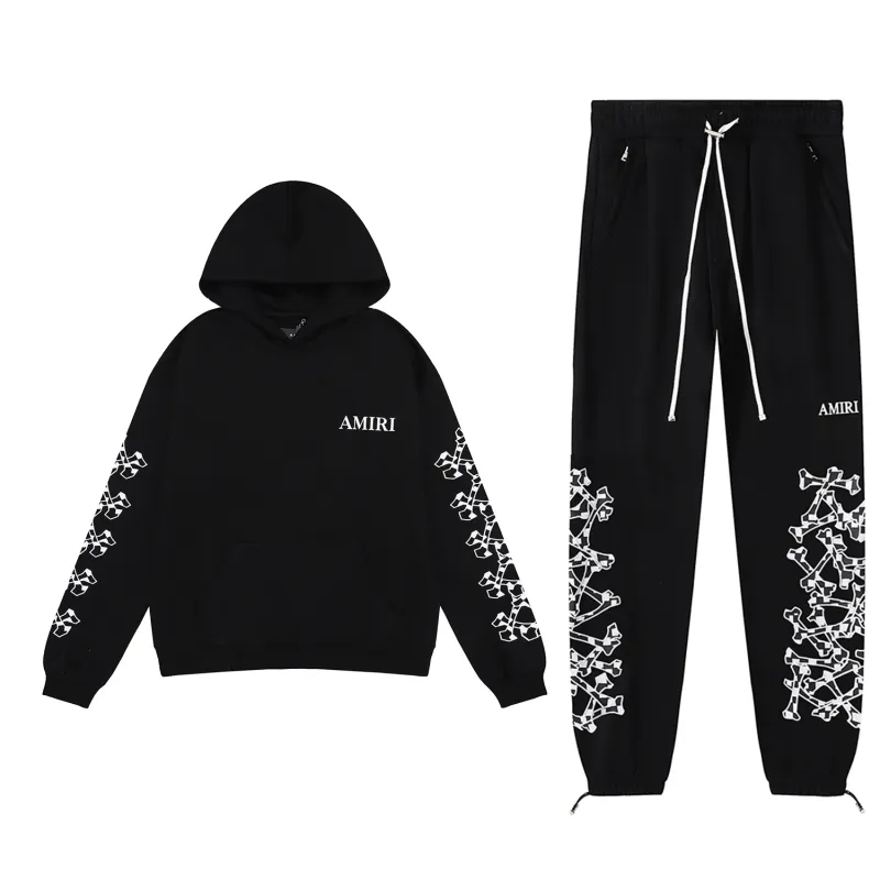 OBO Amiri Skull and Cross Arm Print Hoodie & Sweatpant Set