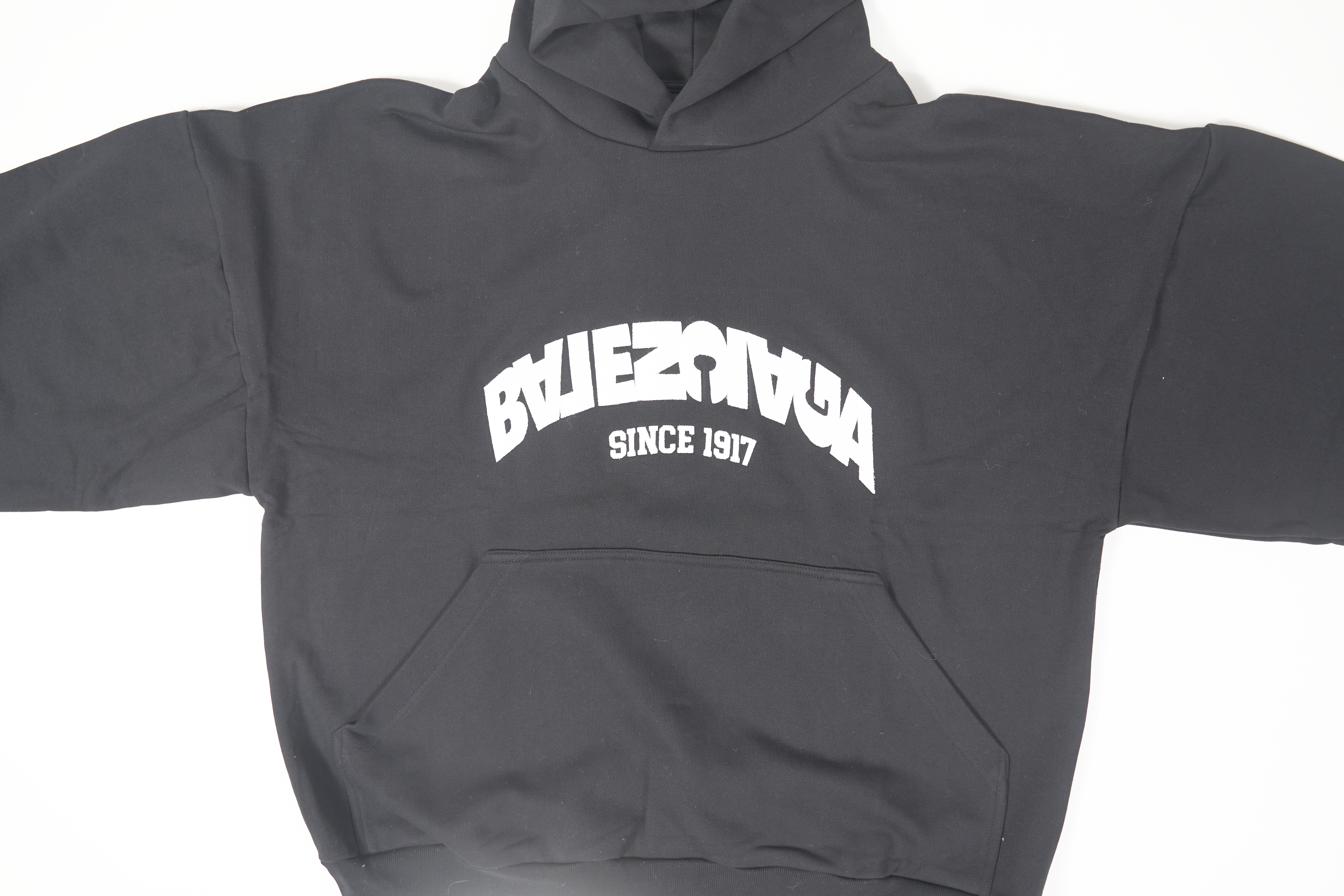 OBO Back Flip Round Hoodie Oversized In Black