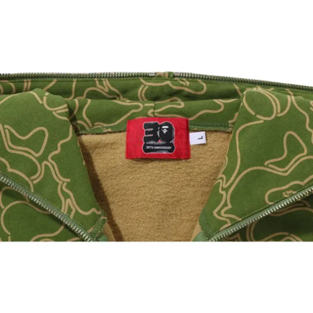 OBO BAPE 30th Anniversary Line Camo Shark Full Zip Hoodie Green