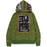 OBO BAPE 30th Anniversary Line Camo Shark Full Zip Hoodie Green